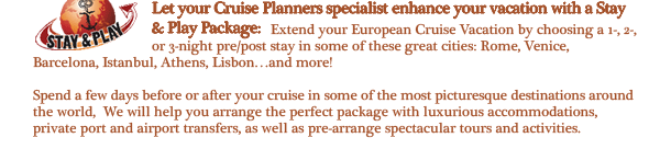 Let your Carolyn Leibowitz Specialist Enhance your vacation with a Stay and Play Package!
